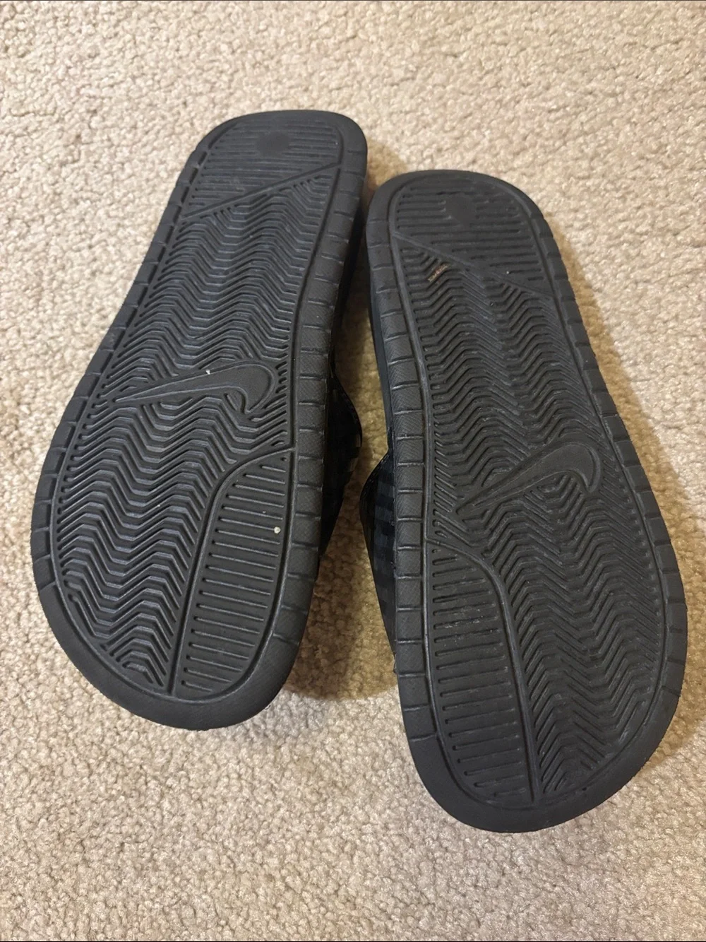 Nike Black Slide Sandals with White Logo